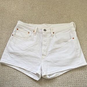 Levi's Classic White Jean Shorts